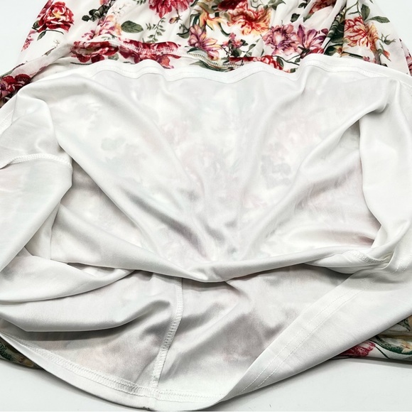 Siren Lily White/Pink/Green Sleeveless Longer Flowing Maternity Sundress-Size L - Picture 8 of 10